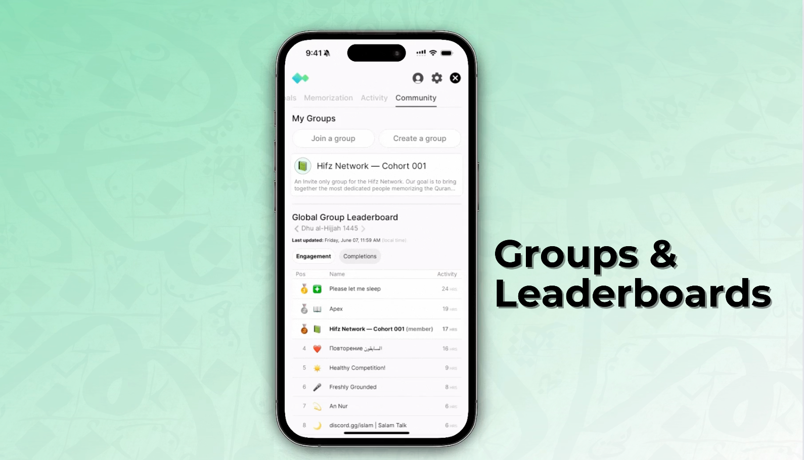 Introducing: Groups and Leaderboards from Tarteel AI post image