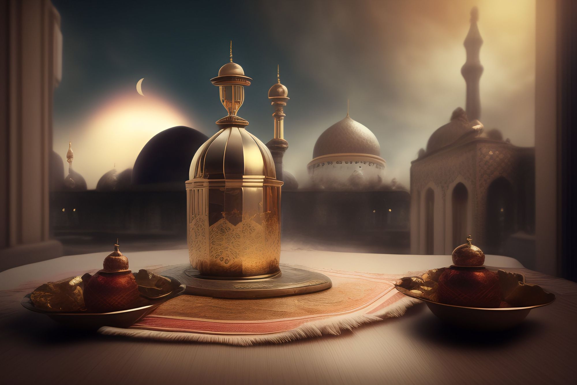 An AI-generated image of a the domes of mosques for a blog on 5 Heroes of The Islamic Golden Age